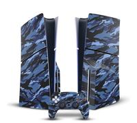 Head Case Designs Bleu Camo Camouflage Vinyle Autocollant De Jeu Peau Autocollant Couverture Compatible avec Sony PlayStation 5 PS5 Slim Disc Edition Console & DualSense Controller