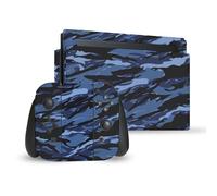 Head Case Designs Bleu Camo Camouflage Vinyle Autocollant De Jeu Peau Autocollant Couverture Compatible avec Nintendo Switch Console & Dock & Joy-Con Controller Bundle