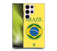 Head Case Designs Brazil Brazilian Brasil Flag Drapeau avec Armes Coque Dure pour l'arrière Compatible avec Samsung Galaxy S23 Ultra 5G