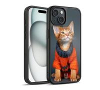 Head Case Designs Chat Abyssin Orange Animaux Drôles Coque en Gel renforcée [Protection de Qualité Militaire] Compatible avec Apple iPhone 15