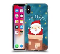 Head Case Designs Cheminée Les Mésaventures de Père Noël Coque en Gel [Protection de Qualité Militaire] Compatible avec Apple iPhone X/iPhone XS Et Compatible avec MagSafe