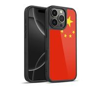 Head Case Designs China Chinese Drapeaux de Pays 1 Coque en Gel renforcée [Protection de Qualité Militaire] Compatible avec Apple iPhone 16 Pro