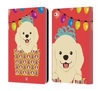 Head Case Designs Chiot Dessins Animés Gais de Noël Étui Portefeuille en Cuir Compatible avec Apple iPad Air 2 (2014)