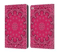Head Case Designs Classique Rose Bandana Cachemire Classique Étui Portefeuille en Cuir Compatible avec Apple iPad Air 2 (2014)