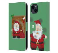 Head Case Designs Coin du Feu Les Mésaventures de Père Noël Étui Portefeuille en Cuir Compatible avec Apple iPhone 15 Plus