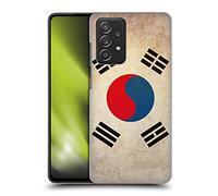Head Case Designs Corée du Sud Coréen du Sud Drapeaux Vintage Coque Dure pour l'arrière Compatible avec Galaxy A52 / A52s / 5G (2021)