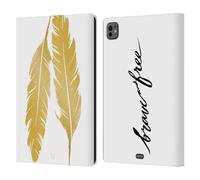 Head Case Designs Courageux Et Libre Grand comme Or Étui Portefeuille en Cuir Compatible avec Apple iPad Pro 11 M4 2024
