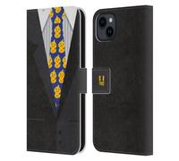 Head Case Designs Cravate Kawaii Canard Étui Portefeuille en Cuir Compatible avec Apple iPhone 15 Plus