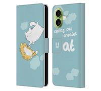 Head Case Designs Creation of Cat Ceiling Cat Vs Cave Cat Leather Wallet Case Compatible avec Apple iPhone 17