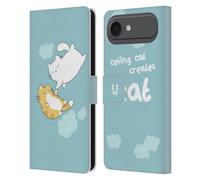Head Case Designs Creation of Cat Ceiling Cat Vs Cave Cat Leather Wallet Case Compatible avec Apple iPhone 17 Air