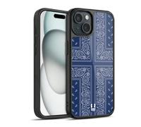 Head Case Designs Croix Bleue Bandana Cachemire Classique Coque en Gel renforcée [Protection de Qualité Militaire] Compatible avec Apple iPhone 15