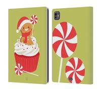 Head Case Designs Cupcakes De Menthe Poivrée Dessins Animés Gais de Noël Étui Portefeuille en Cuir Compatible avec Apple iPad Pro 11 M4 2024