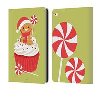 Head Case Designs Cupcakes De Menthe Poivrée Dessins Animés Gais de Noël Étui Portefeuille en Cuir Compatible avec Apple iPad Air 2 (2014)