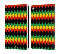 Head Case Designs Diamant Couleur Rasta - Motifs Étui Portefeuille en Cuir Compatible avec Apple iPad Air 2 (2014)