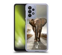 Head Case Designs Éléphant Marchant sur La Route Faune Coque Dure pour l'arrière Compatible avec Samsung Galaxy A23 / 5G (2022)