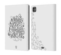 Head Case Designs Étonnement Sincère Remettez La Typographie Dessinée Étui Portefeuille en Cuir Compatible avec Apple iPad Pro 11 M4 2024