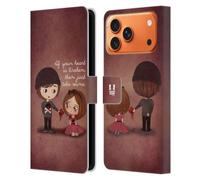 Head Case Designs Étui portefeuille en cuir « Give You My Heart Aglow with Love » compatible avec Apple iPhone 17 Pro Max