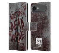 Head Case Designs Étui portefeuille en cuir sous licence officielle AMC The Walking Dead Dead Inside compatible avec Apple iPhone 17 Air