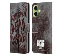 Head Case Designs Étui portefeuille en cuir sous licence officielle AMC The Walking Dead Dead Inside compatible avec Apple iPhone 17