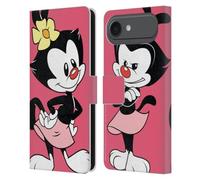 Head Case Designs Étui portefeuille en cuir sous licence officielle Animaniacs Dot Graphics compatible avec Apple iPhone 17 Air