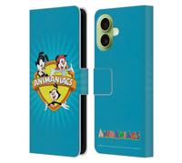Head Case Designs Étui portefeuille en cuir sous licence officielle Animaniacs Logo Graphics compatible avec Apple iPhone 17