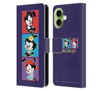 Head Case Designs Étui portefeuille en cuir sous licence officielle Animaniacs Tiles Graphics compatible avec Apple iPhone 17