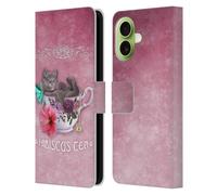 Head Case Designs Étui portefeuille en cuir sous licence officielle Ash Evans Hibiscus Tea compatible avec Apple iPhone 17