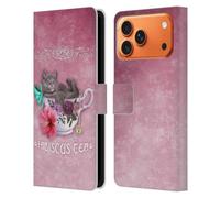 Head Case Designs Étui portefeuille en cuir sous licence officielle Ash Evans Hibiscus Tea compatible avec Apple iPhone 17 Pro Max