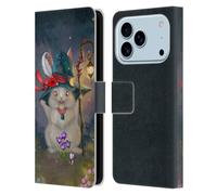 Head Case Designs Étui portefeuille en cuir sous licence officielle Ash Evans Magic Bunny Graphics compatible avec Apple iPhone 17 Pro