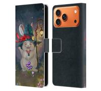 Head Case Designs Étui portefeuille en cuir sous licence officielle Ash Evans Magic Bunny Graphics compatible avec Apple iPhone 17 Pro Max
