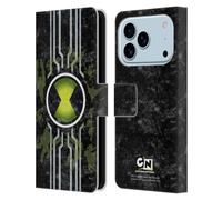 Head Case Designs Étui portefeuille en cuir sous licence officielle Ben 10 : Alien Force Omnitrix Graphics compatible avec Apple iPhone 17 Pro