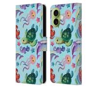Head Case Designs Étui portefeuille en cuir sous licence officielle Carla Morrow motifs vie marine compatible avec Apple iPhone 17