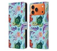 Head Case Designs Étui portefeuille en cuir sous licence officielle Carla Morrow motifs vie marine compatible avec Apple iPhone 17 Pro Max