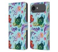 Head Case Designs Étui portefeuille en cuir sous licence officielle Carla Morrow motifs vie marine compatible avec Apple iPhone 17 Air