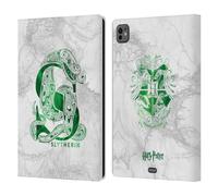 Head Case Designs Étui Portefeuille en Cuir sous Licence Officielle Harry Potter Serpentard Aguamenti Les Reliques de la Mort IX Compatible avec Apple iPad Pro 11 M4 2024