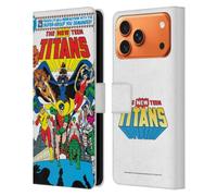 Head Case Designs Étui portefeuille en cuir sous licence officielle Justice League DC Comics New #1 Group Teen Titans Comic Art compatible avec Apple iPhone 17 Pro Max