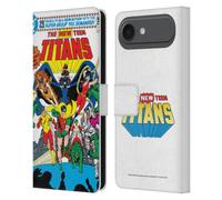 Head Case Designs Étui portefeuille en cuir sous licence officielle Justice League DC Comics New #1 Group Teen Titans Comic Art compatible avec Apple iPhone 17 Air
