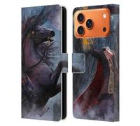 Head Case Designs Étui portefeuille en cuir sous licence officielle Laurie Prindle Sleepy Hollow Warrior Fantasy Horse compatible avec Apple iPhone 17 Pro Max