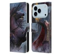 Head Case Designs Étui portefeuille en cuir sous licence officielle Laurie Prindle Sleepy Hollow Warrior Fantasy Horse compatible avec Apple iPhone 17 Pro