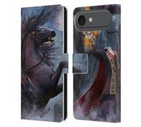Head Case Designs Étui portefeuille en cuir sous licence officielle Laurie Prindle Sleepy Hollow Warrior Fantasy Horse compatible avec Apple iPhone 17 Air