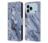 Head Case Designs Étui portefeuille en cuir sous licence officielle LebensArt Blue Ice Concretes compatible avec Apple iPhone 17 Pro