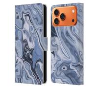 Head Case Designs Étui portefeuille en cuir sous licence officielle LebensArt Blue Ice Concretes compatible avec Apple iPhone 17 Pro Max