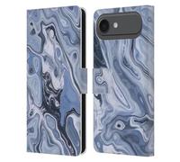 Head Case Designs Étui portefeuille en cuir sous licence officielle LebensArt Blue Ice Concretes compatible avec Apple iPhone 17 Air