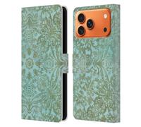 Head Case Designs Étui portefeuille en cuir sous licence officielle LebensArt Damas Patterns 2 compatible avec Apple iPhone 17 Pro Max