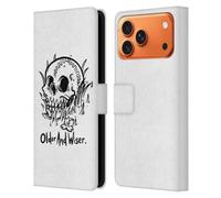 Head Case Designs Étui portefeuille en cuir sous licence officielle Matt Bailey Older and Wiser Skull compatible avec Apple iPhone 17 Pro Max