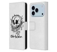Head Case Designs Étui portefeuille en cuir sous licence officielle Matt Bailey Older and Wiser Skull compatible avec Apple iPhone 17 Pro