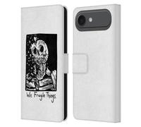 Head Case Designs Étui portefeuille en cuir sous licence officielle Matt Bailey We Fragile Things Skull compatible avec Apple iPhone 17 Air