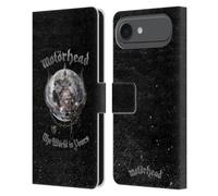 Head Case Designs Étui portefeuille en cuir sous licence officielle Motorhead The World is Yours compatible avec Apple iPhone 17 Air