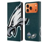 Head Case Designs Étui portefeuille en cuir sous licence officielle NFL São Paulo Eagles 2024 Jeux internationaux compatible avec Apple iPhone 17 Pro Max
