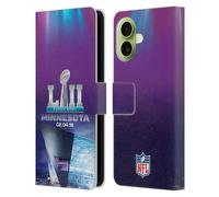 Head Case Designs Étui portefeuille en cuir sous licence officielle NFL U.S. Bank Stadium 2018 Super Bowl Lii compatible avec Apple iPhone 17
